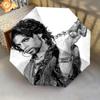 Prince's Iconic Guitar Artistry Folding Umbrella Portable Travel Gift Umbrella Three Folds