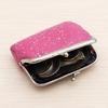 Women's Small Coin Purse, Vintage Kiss Lock Faux Leather Change Purse, Cute Lipstick Jewelry Storage Case, Sparkling Sequins Mini Shiny Wallet