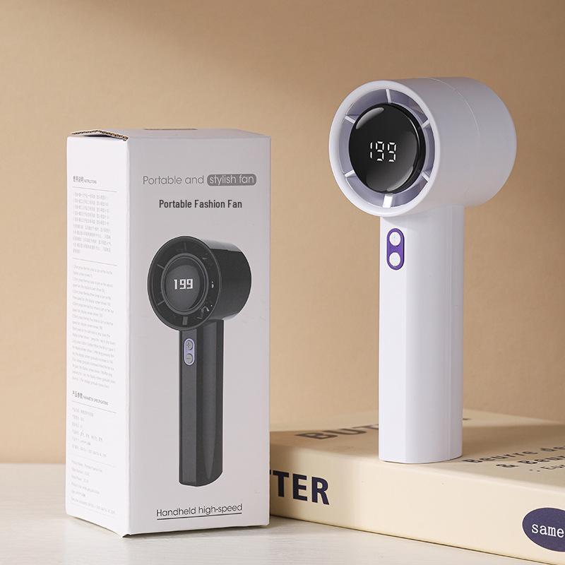 USB-wiederaufladbarer tragbarer Hochgeschwindigkeits-Luftkanonen-Ventilator mit Digitalanzeige für den Außenbereich