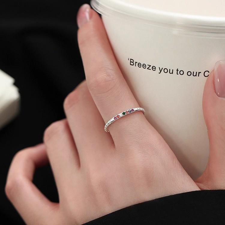 

Elegant Geometric Rainbow Diamond Ring for Women – Versatile, Sweet & Cool Open Design