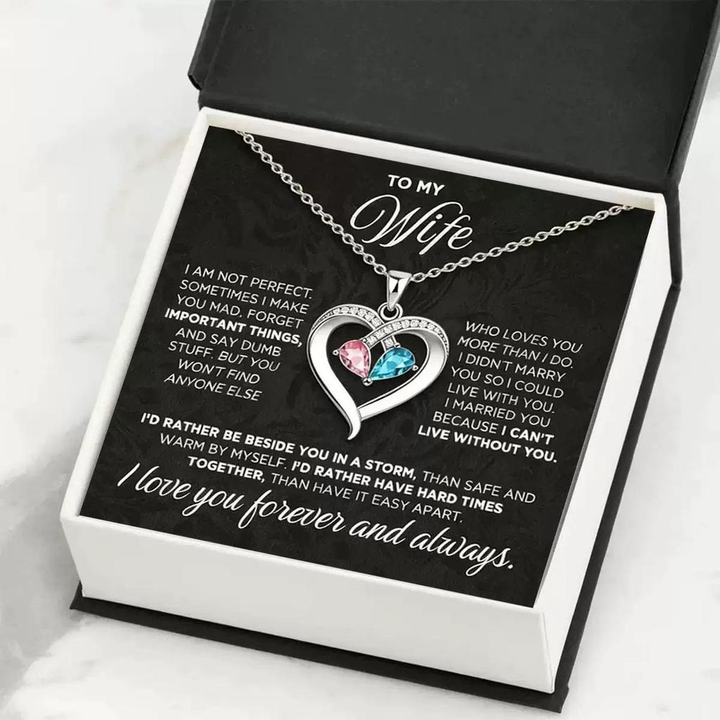 Heart-Shaped Rhinestone Zodiac Pendant with Two-Color Water Drop - Valentine's Day Gift