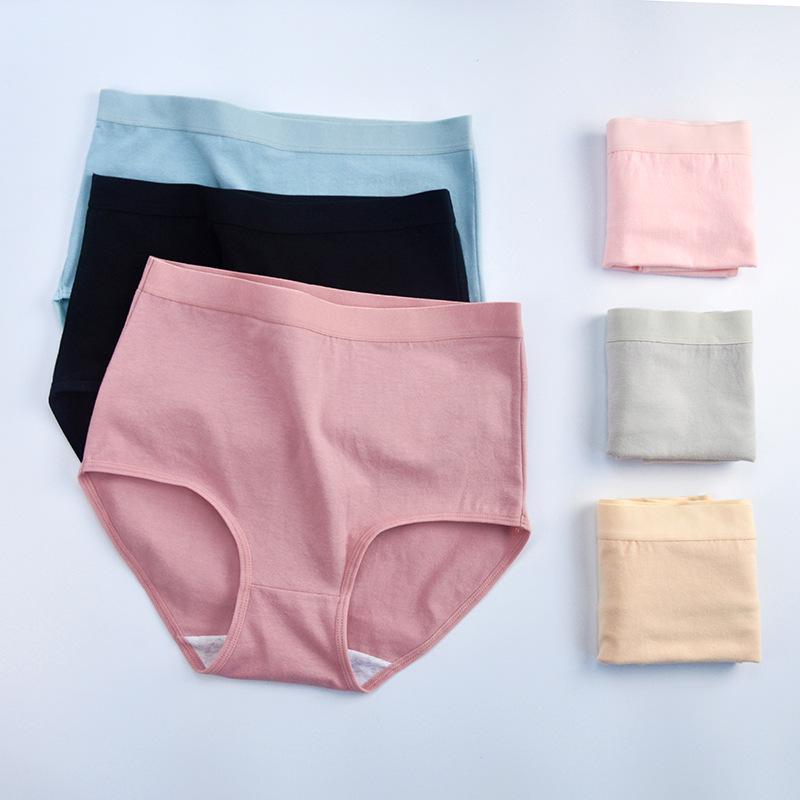 Plus Size Women's 200 Jin High Waist Breathable Cotton Panties - Abdomen Control & Hip Lift for Middle-Aged and Elderly