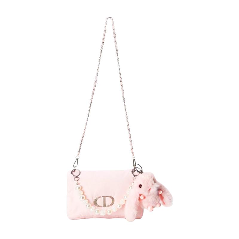 

DIOR Bag [Customized Cosmetic Bag] Pink Bunny Fresh Cute Vitality Dopamine Artistic Sweetness Niche High-end Trend Commuting Dating Portable French розовый