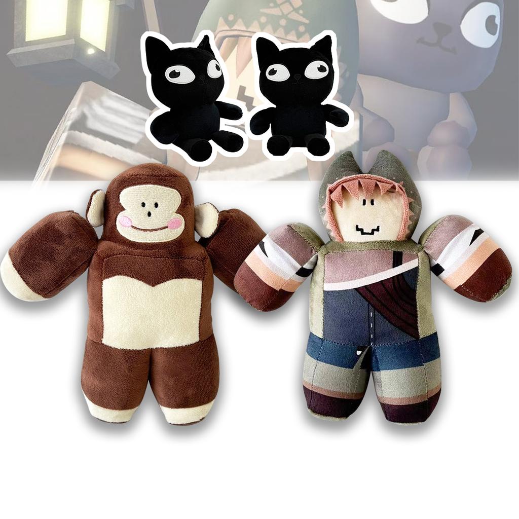 TreasuringU New The Forge Tomo Plush Toys Cartoon Monkey Stuffed Dolls Black Cat Soft Plushie Toy Game Birthday Gifts