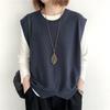 Asymmetrical Vest Women's Outer Layer Layering Solid Color Crew Neck Retro Vest Thin Loose