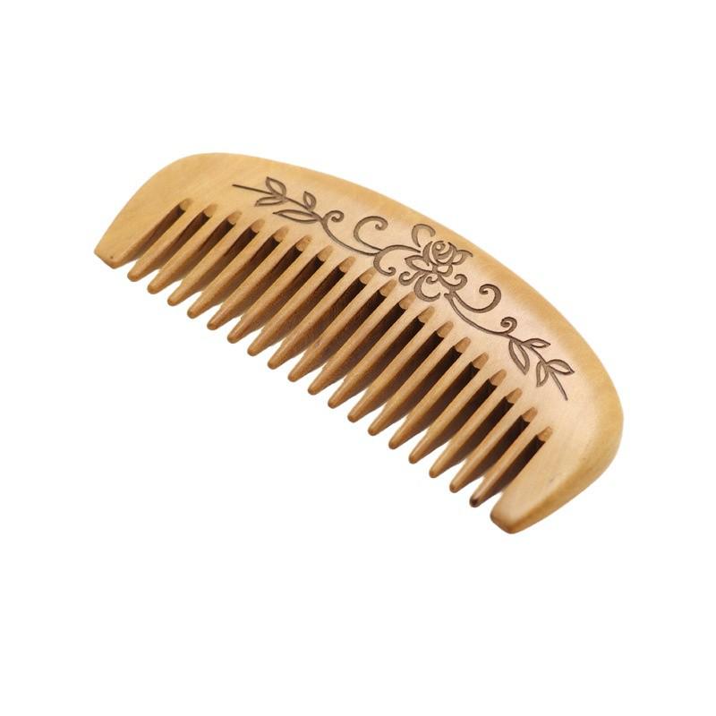 Camphor Wood Hair Comb - Solid Carved Design, Portable for Men & Women, Smooth Massage for Scalp, Free Engraving Available.