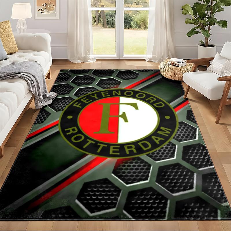 Feyenoord Rotterdam Tæppe Dørmåtte til Stue eller Soveværelse Beskyttende Måtte Under Stol Kontordekoration Julegave Fødselsdagsgave