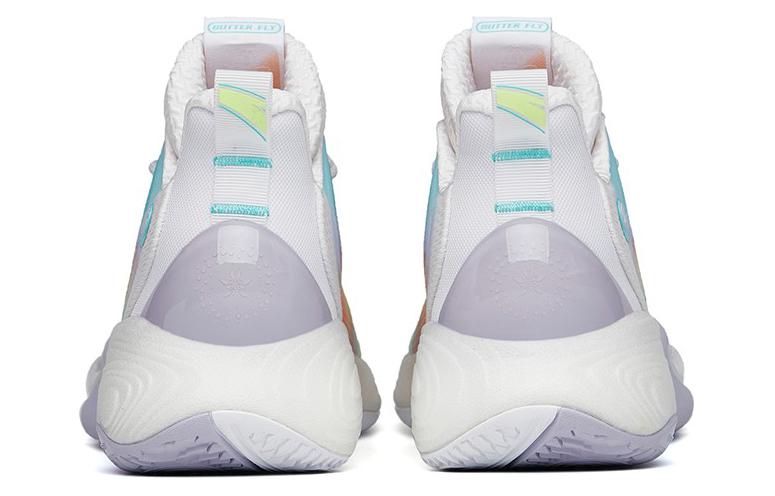 Men's Sneakers ANTA Bubble Bomb Basketball Shoes Men's Low-top Ivory White/Fluorescent Aqua/Light Rainbow Pink