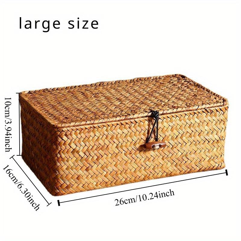 1pc Vintage Hand Woven Storage Basket, Suitable for Cosmetics, Gifts, and Cosmetic Storage Boxes