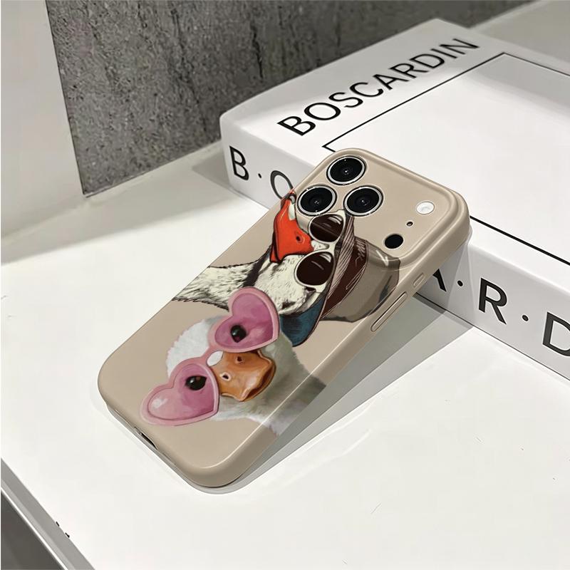 Humorous Funny Goose Sunglasses Cool Graphic Art Print Film Aesthetic Protective Shockproof Bumper Phone Case Cover For iPhone 14 15 16 Pro Max Plus