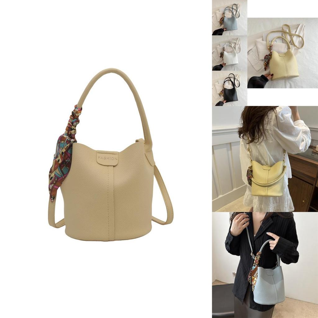 Stylish And Trendy Korean Aesthetic Bucket Bag For Women In Black Blue Yellow White