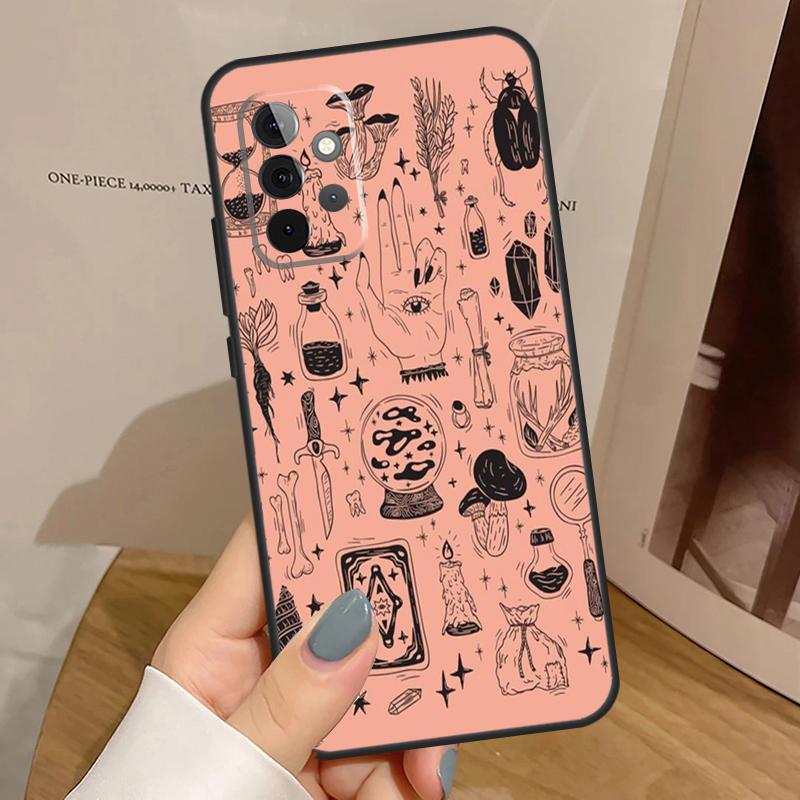 Girly Pastel Witch Goth Ouija Case For Samsung Galaxy A55 A35 A15 A54 A34 A14 A33 A53 A13 A23 A17 A06 A16 A56 A36 A32 A52