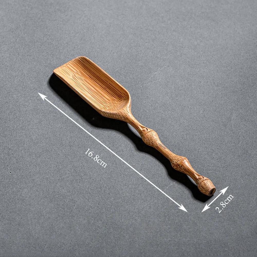 Bamboo Hand-carved Teaspoon Traditional Kung Fu Teaware Accessories Take Leaf-shaped Tools Chaze Coffee Beans Dosing Cup Trays