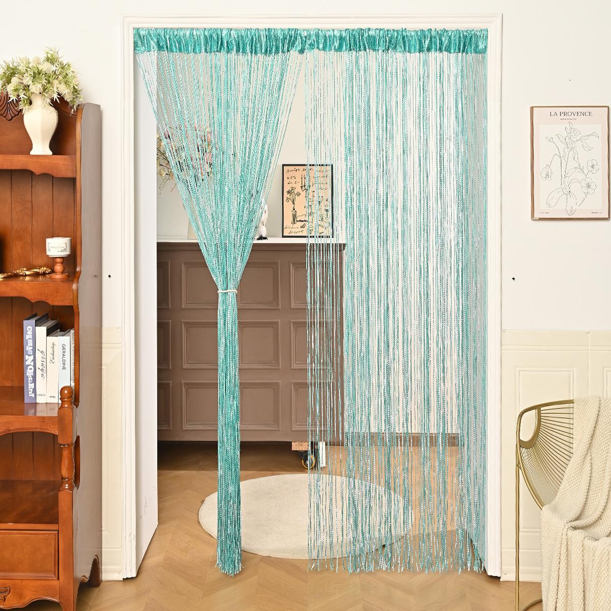 

2025New Encrypted Line Curtain Window Screen Living Room Door Curtain Partition Sheer Curtain S Curtain 100*200cm（1pc）