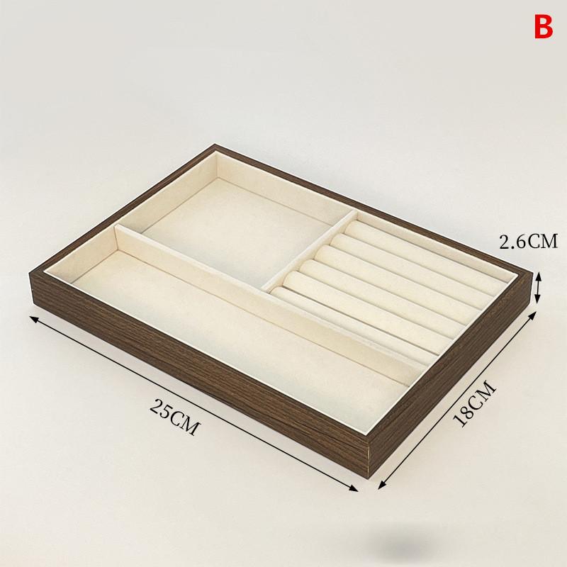 Eco Friendly Walnut Wood Grain Jewelry Tray Multifunctional Organizer Storage Solution for Living Room Bedroom Vanity