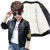 Childrens Kids Jacket Clothing Leather Spring Autumn And Winter Boys Stand Collar Motorcycle Jacket