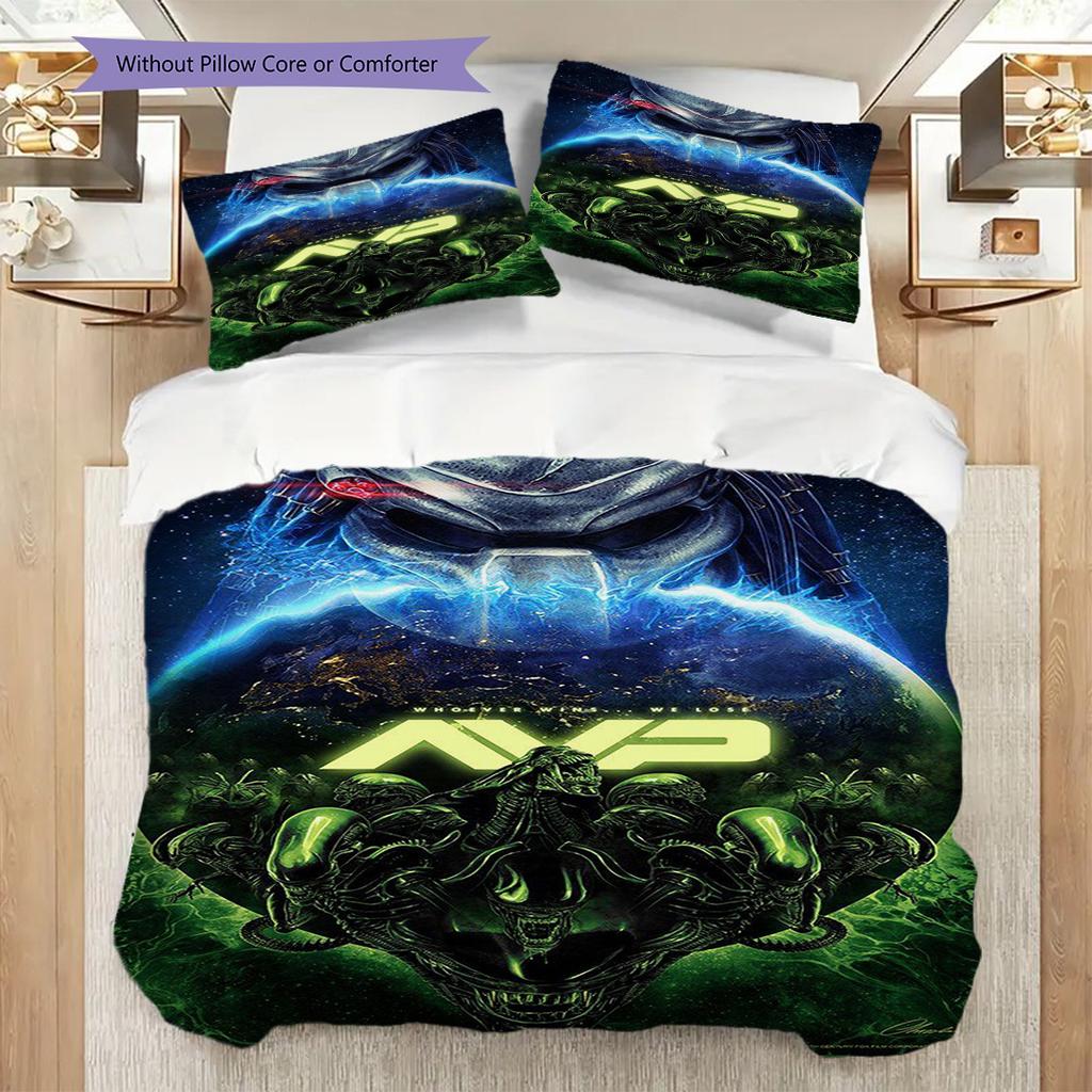 Predator Green Markings Swords Threepiece Set 1 Duvet Cover 2 Pillowcase Without Core Bedding Set Soft And Comfortable
