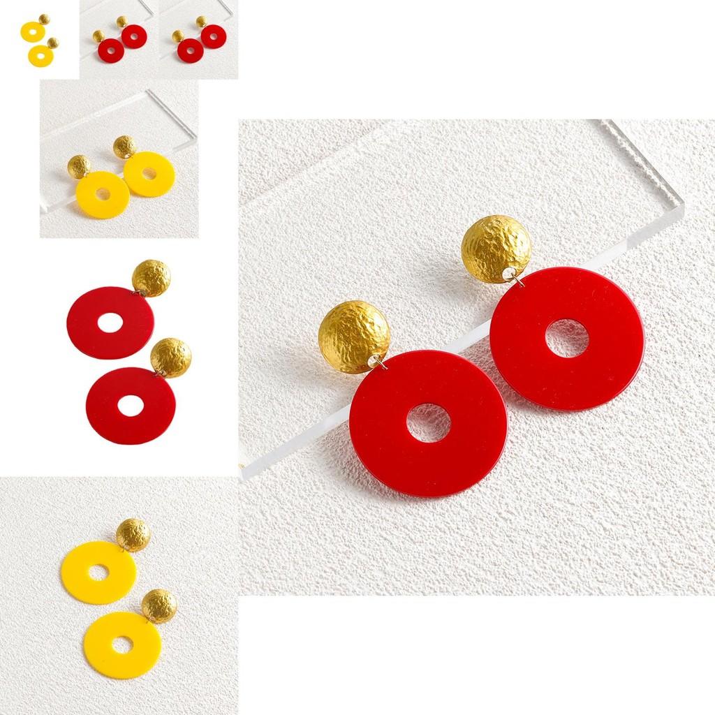 Fashionable Alloy Hoop Earrings Modern Geometric Design For Stylish Women