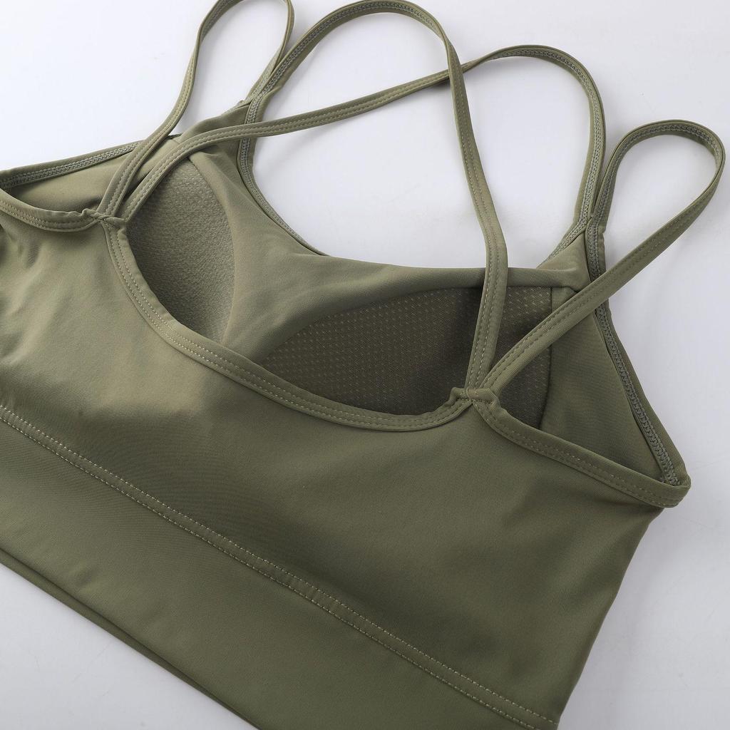 Sommer-BH aus Eis-Seide mit gekreuzten Trägern und festen Cups