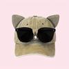 Cappellino da baseball alla moda con orecchie da gatto, decorato con un cappello da sole regolabile e leggero.
