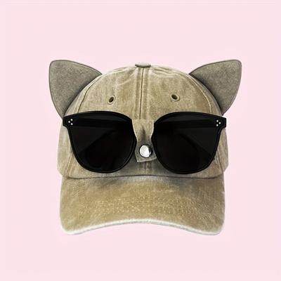 Modische Katzenohren-Baseballkappe, verziert mit einem verstellbaren und leichten Sonnenhut