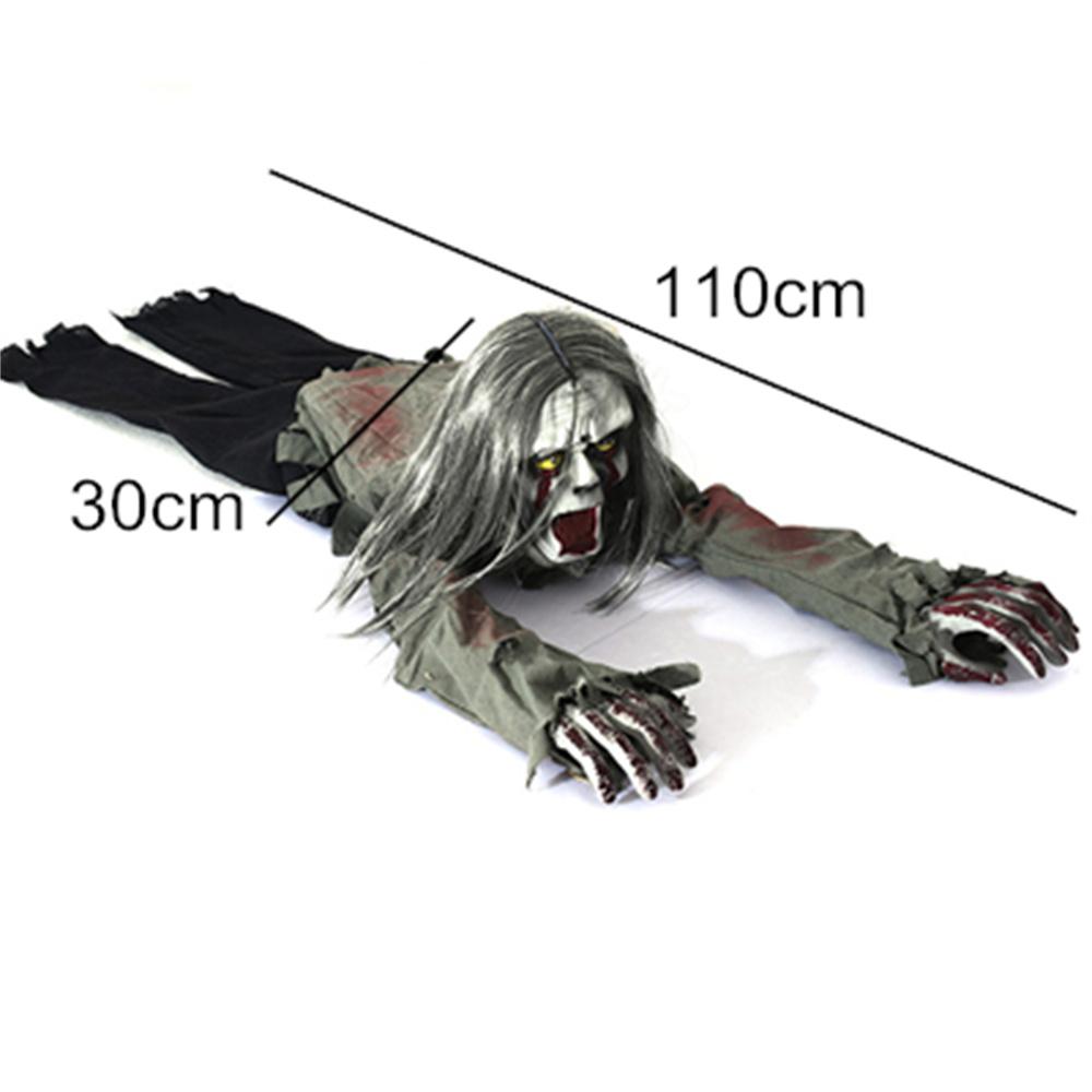 Long Hair Crawling Ghosts Scary Electric Voice Red Eye For Halloween Decor Props