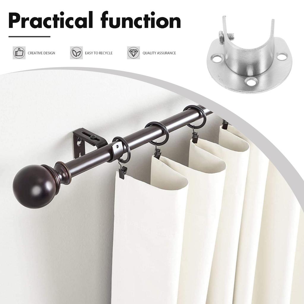 2 Pezzi Staffe per Asta Armadio in Acciaio Inossidabile Design a Flangia Aperta a Forma di U Supporto per Asta Armadio Base Supporto per Asta Doccia