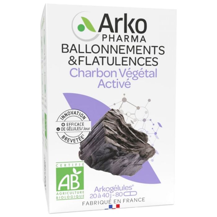Arkopharma Arkogélules Charbon Végétal Activé Bio 80 Gélules