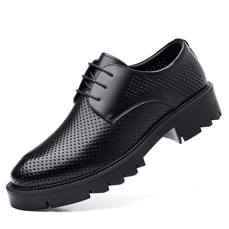 Höhenvergrößernde Schuhe Herren 10cm hohl niedrig geschnitten Herren innen höhenvergrößernde Lederschuhe Business-Kleidung Schnürschuhe dicke Sohle 8CM