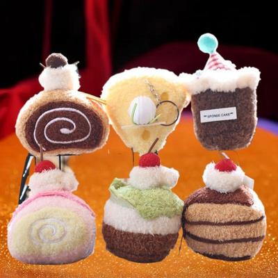 Attractive Cake Cartoon Soft Stuffed Doll Keychain, Excellent Bag Accessory and Hanging Decor, Wonderful Girl Presents
