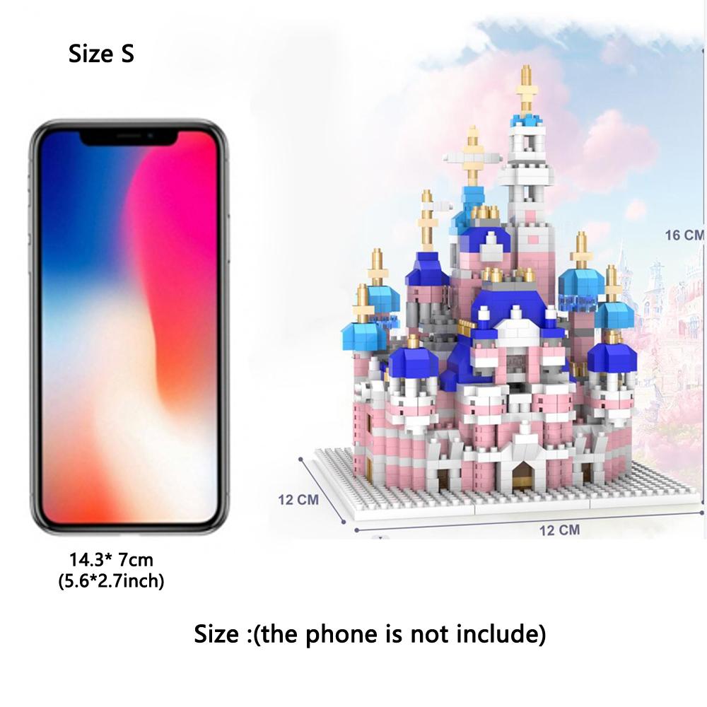 Honey Pink Castle Model Kits Micro Mini Building Blocks for Adults Princess Castles Gift Architecture Bricks Entertainment Toys