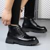 Fashion 2025 Men Platform Elastic Boots for Men Round Toe Comfortable Fashion Wear-Resistant Outdoor Soft Casual Non-slip Boots Autumn