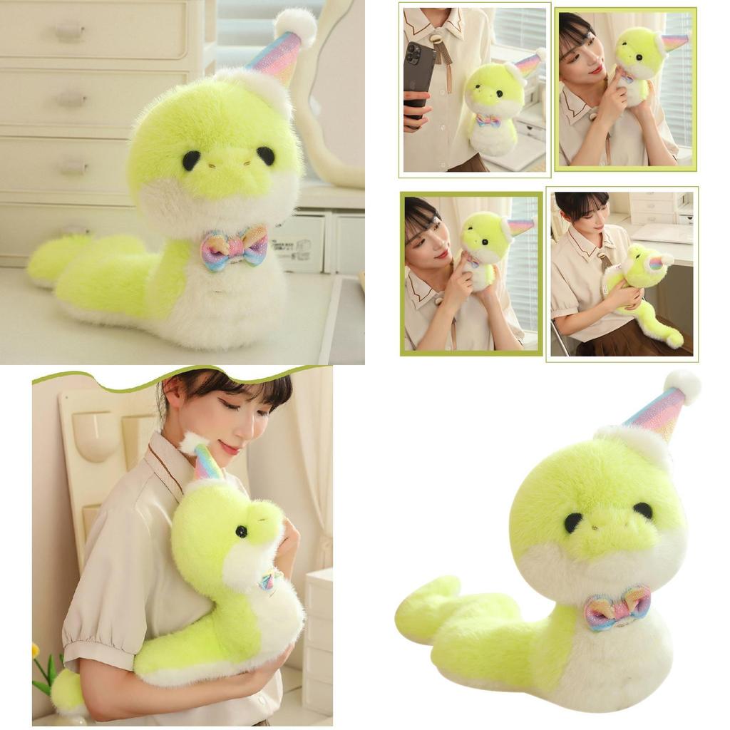 Adorable Birthday Snake Plush Toy For Babies Soft Comforting Sleep Pillow Gift