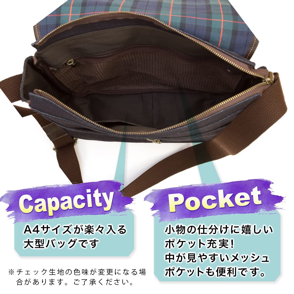 [creare Kiki] Denim Shoulder Bag, A4 Size, Made In Japan with Okayama Denim, Lightweight, Unisex, Casual Bag for Adults, Dom-002