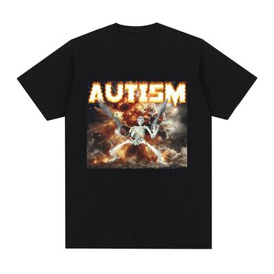 Autismus Skelett Meme T-Shirt Humor Lustig Schädel Männer Frauen Mode Hip Hop T-Shirt Lässig Baumwolle Kurzarm Harajuku T-Shirts
