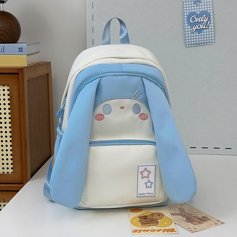 Big-eared Rabbit Simple Fresh Sweet Backpack Student School Shoulder Bag Kids Cute Travel Backpack for Children Birthday Gift