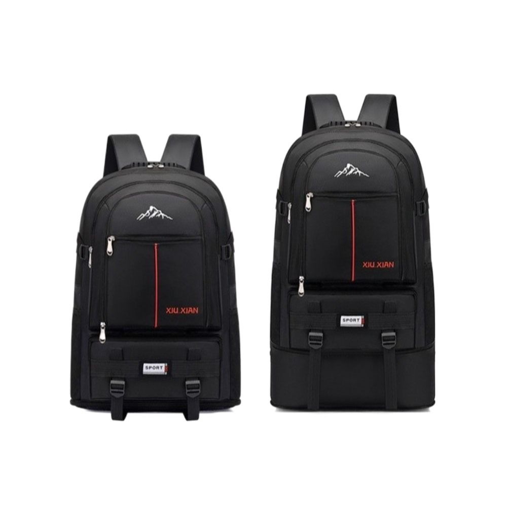 

Large Capacity Mountaineering Backpack Waterproof Nylon Rucksack Casual Outdoor Mountain Bag Men червоний