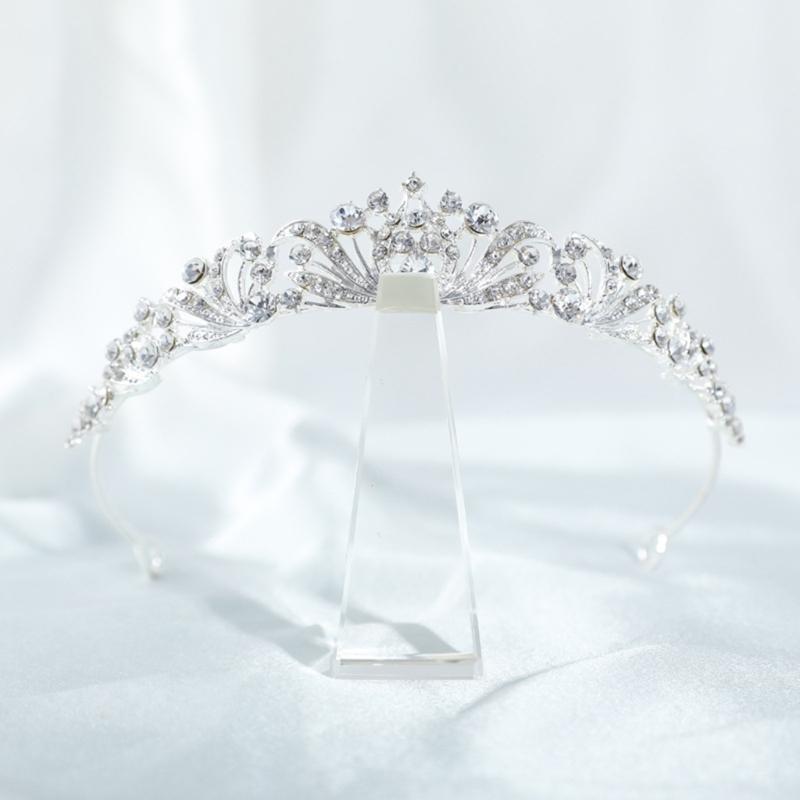 Elegant Rhinestones Bridal Crowns For Weddings Lightweight Metal Queen Crowns Headbands For Bride And Special Occasion