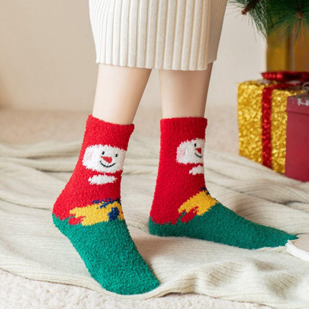 Fashion Design Korean Style Duck Deer Coral Fleece Socks Christmas Hosiery Women Socks Floor Socks
