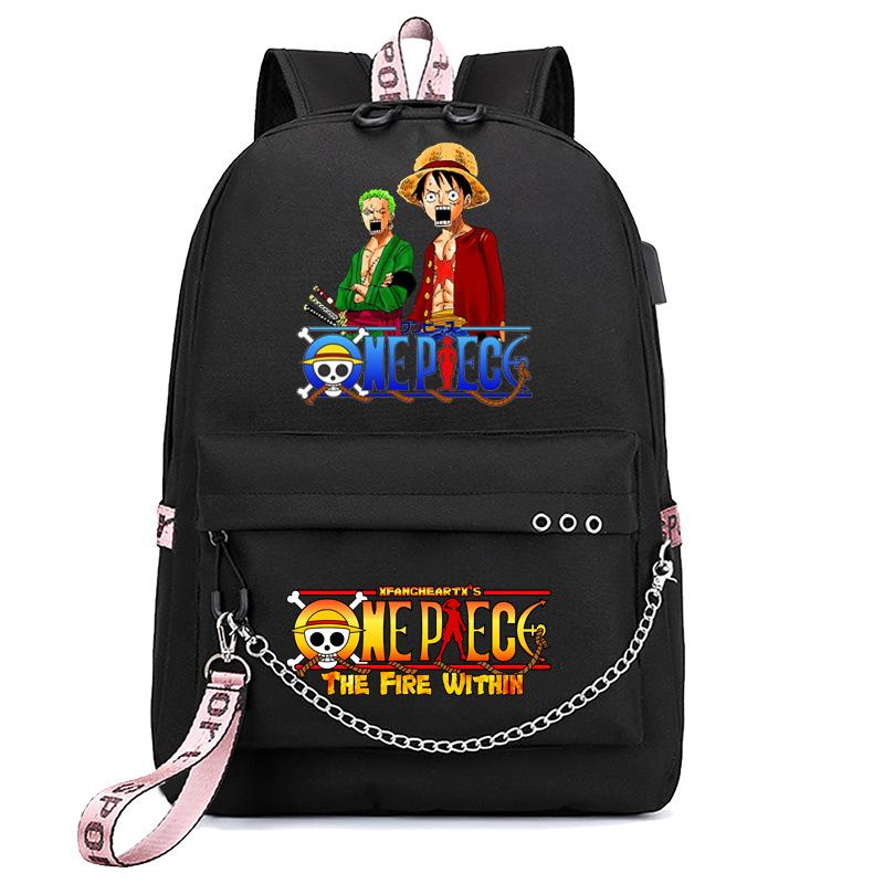 USB student school bag travel backpack printed One Piece casual trendy bag