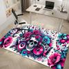 1PC Skull Dark Gothic Pattern printed Carpet Rug for Living Room Bedroom Home Sofa Decoration,Non-slip Floor Mat Floor mat