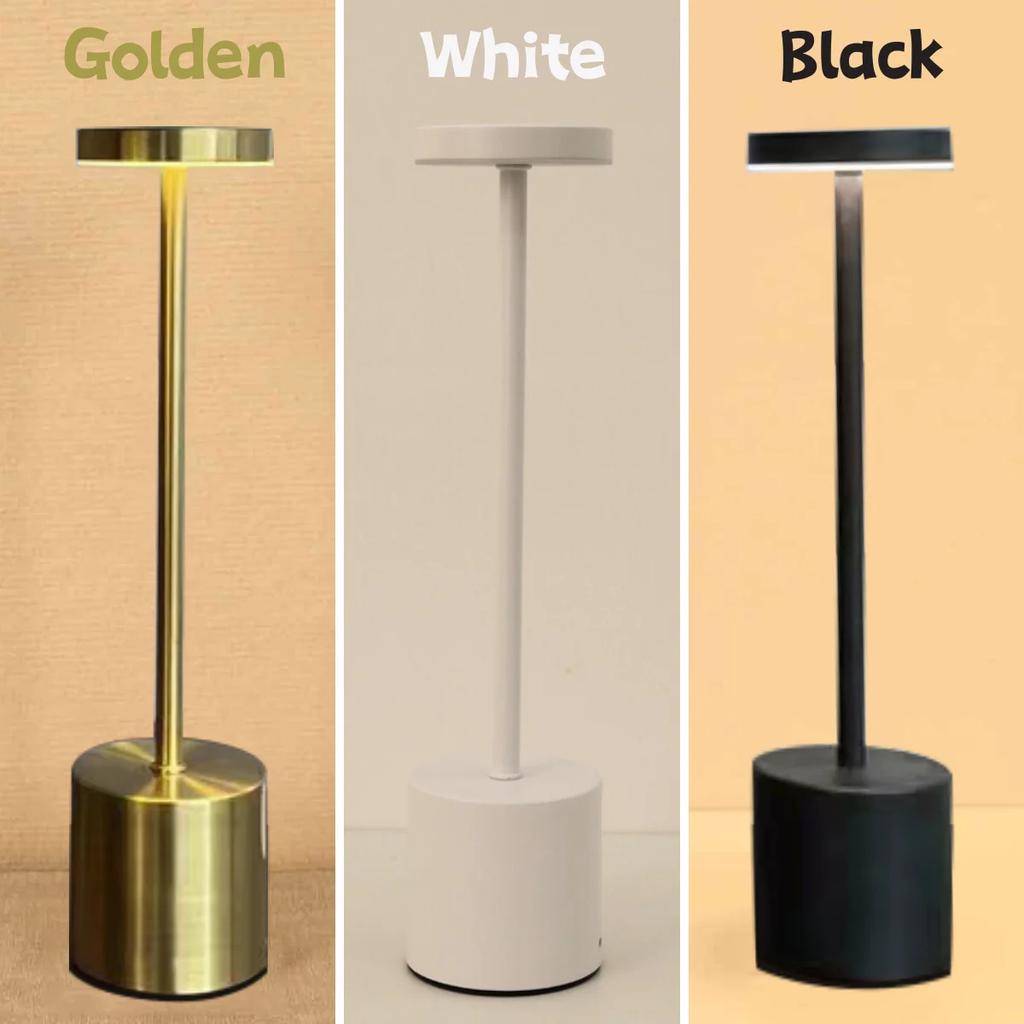 Enkel LED oppladbar berøringsmetall bordlampe tre farger sengekanten Creative Ambient Light Bar Utendørsdekorasjon Nattlys