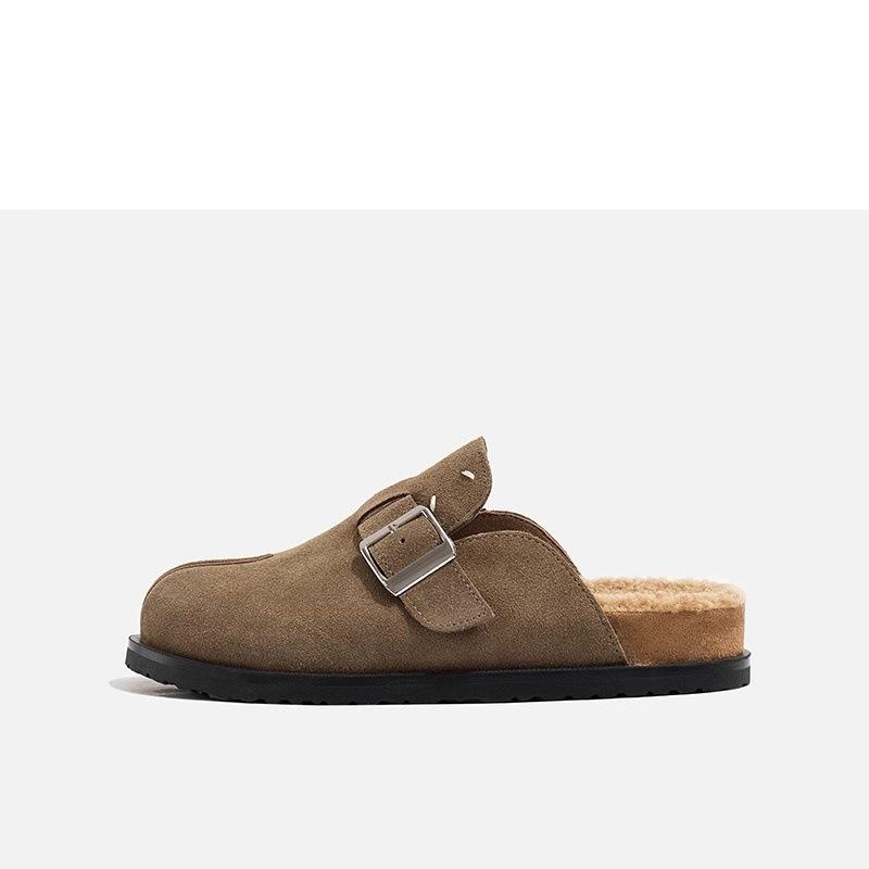 

Mao Mao women s new autumn and winter one-pedal velvet Boken single shoes with thick soles and half tows 35