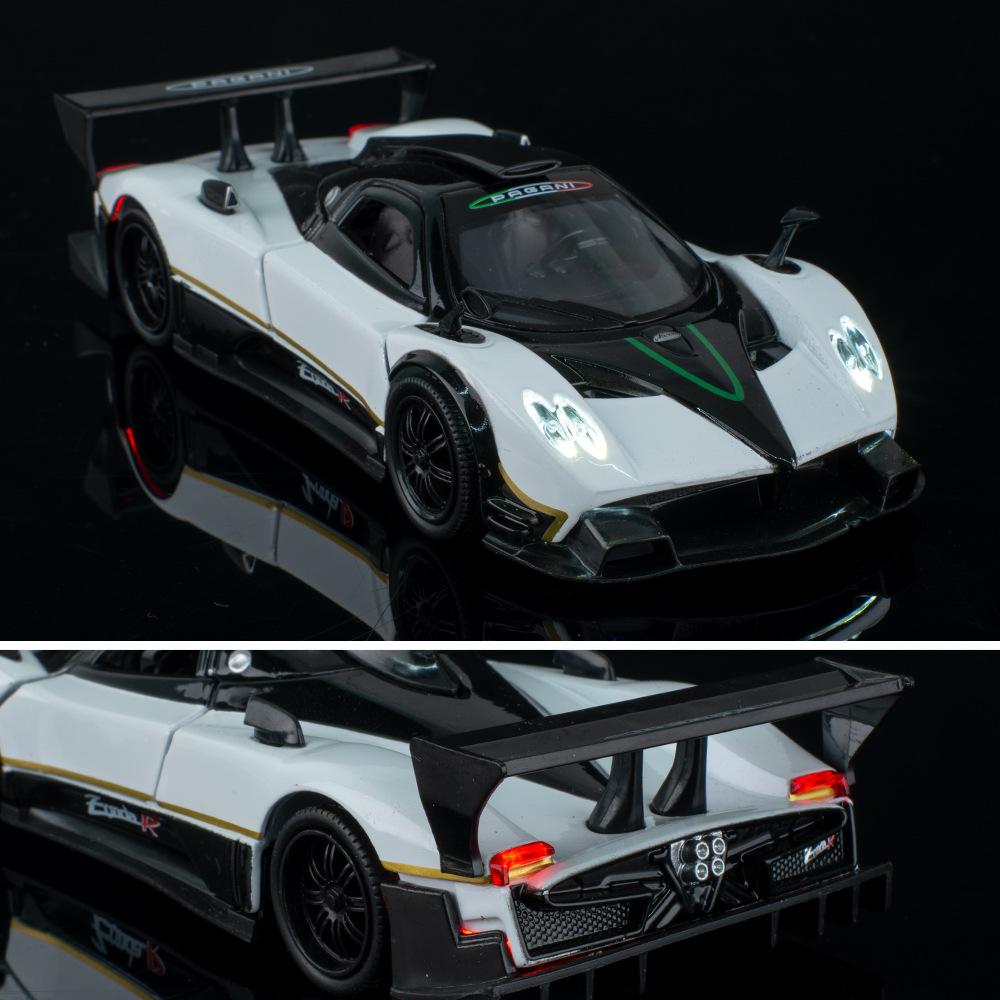 1/32 Pagani Zonda R Supercar Alloy Car Model Sound and Light Pull Back Children's Toy Collectibles Birthday Gift