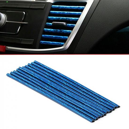 10X Car Accessories Decoration Air Conditioner Air Outlet Strip Universal синий
