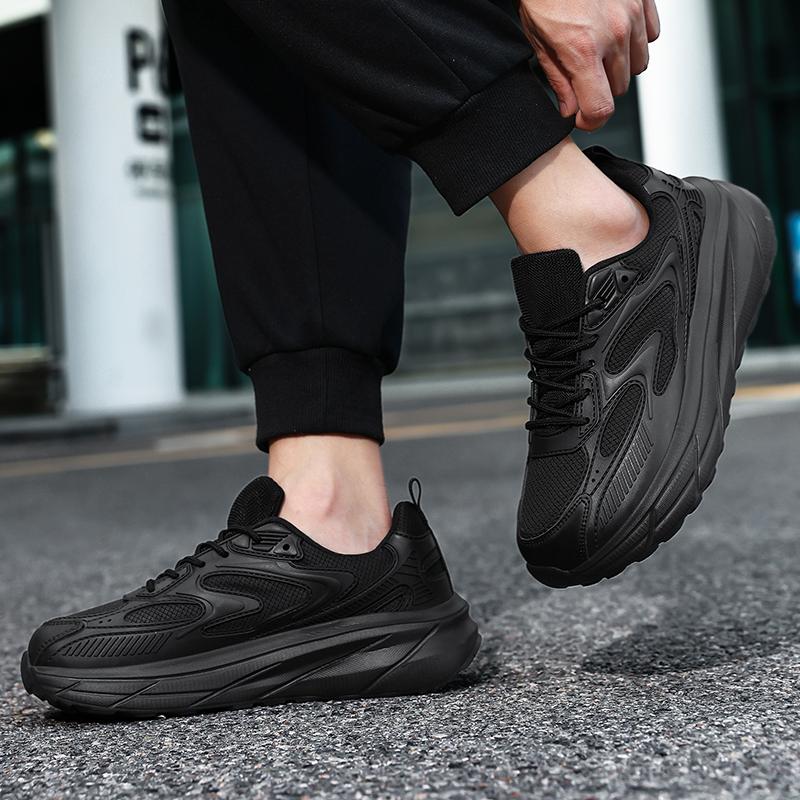 Men Elevator Platform Skateboarding Shoes Casual Wide Head Walking Shoes Black Running Sneakers Sport Shoes Large Size
