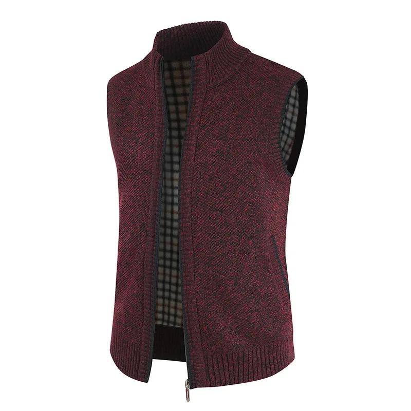 Autumn and Winter Men's Coat Warm Outer Wear Vest Casual Sleeveless Jacket Thermal Stand Collar Waistcoat