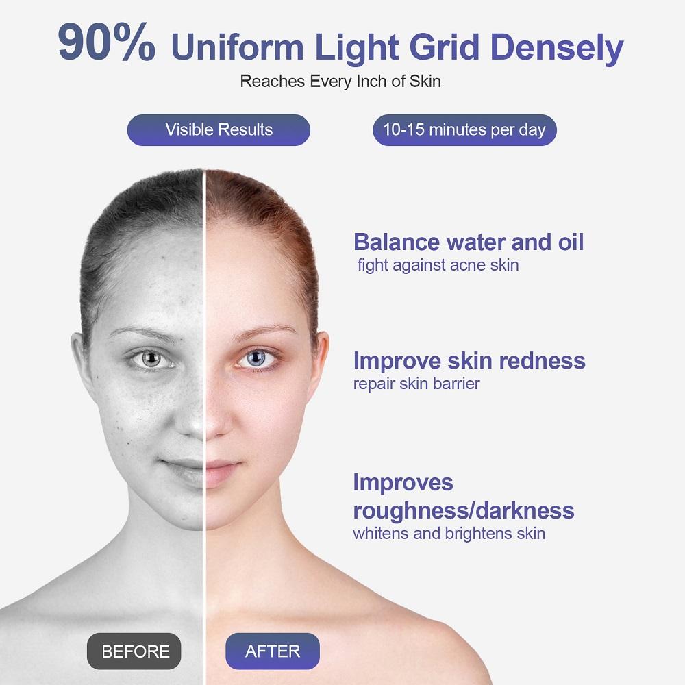 Wireless LED Face Mask with Neck 7 Colors LED Silicone Mask Photon Beauty Mask Skin Tighten Repair Skin Flexible Facial Mask
