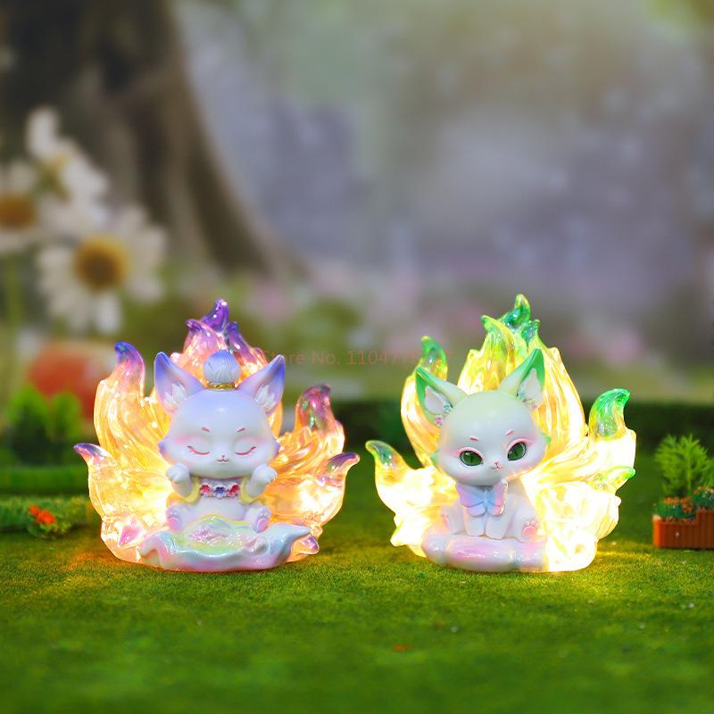Good Luck Fox Nine-Tailed Fox Blind Box Chinese Ancient Style Resin Ornament Desktop Home Decor Trendy Toy Gift For Friends Toys