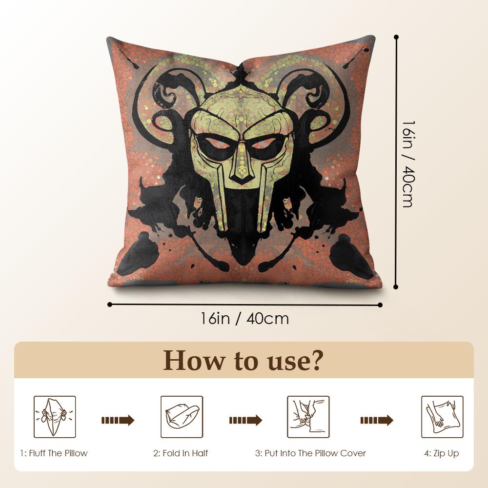 Singer M-Mf D-Doom Cushion Cover Natural Linen Organic Fabric Double-Sided Printing Sofa Home Decor Gift Pillow Case